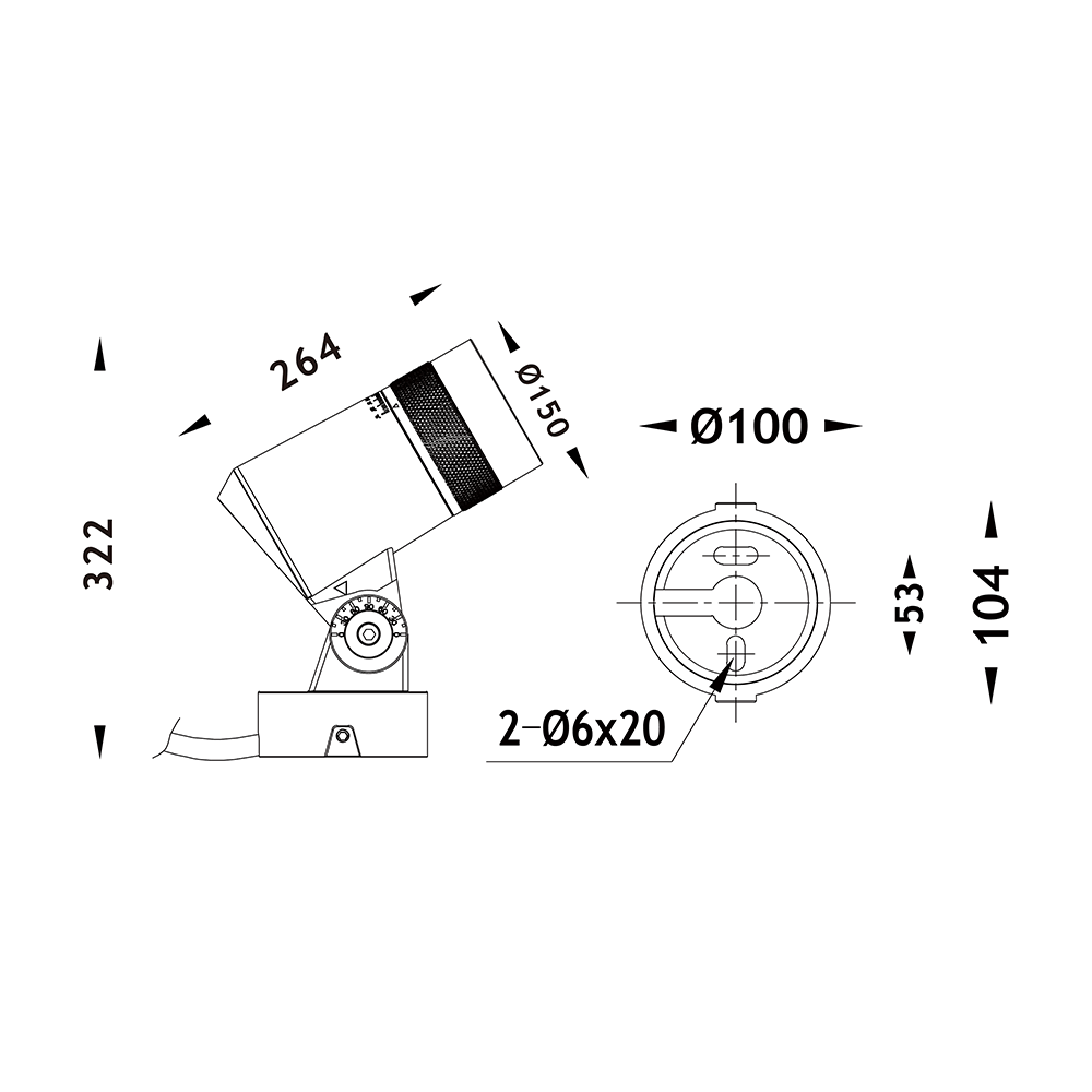 Zoomable COB Cylindrical Light with Adjustable Aperture (Extension Rod Compatible)