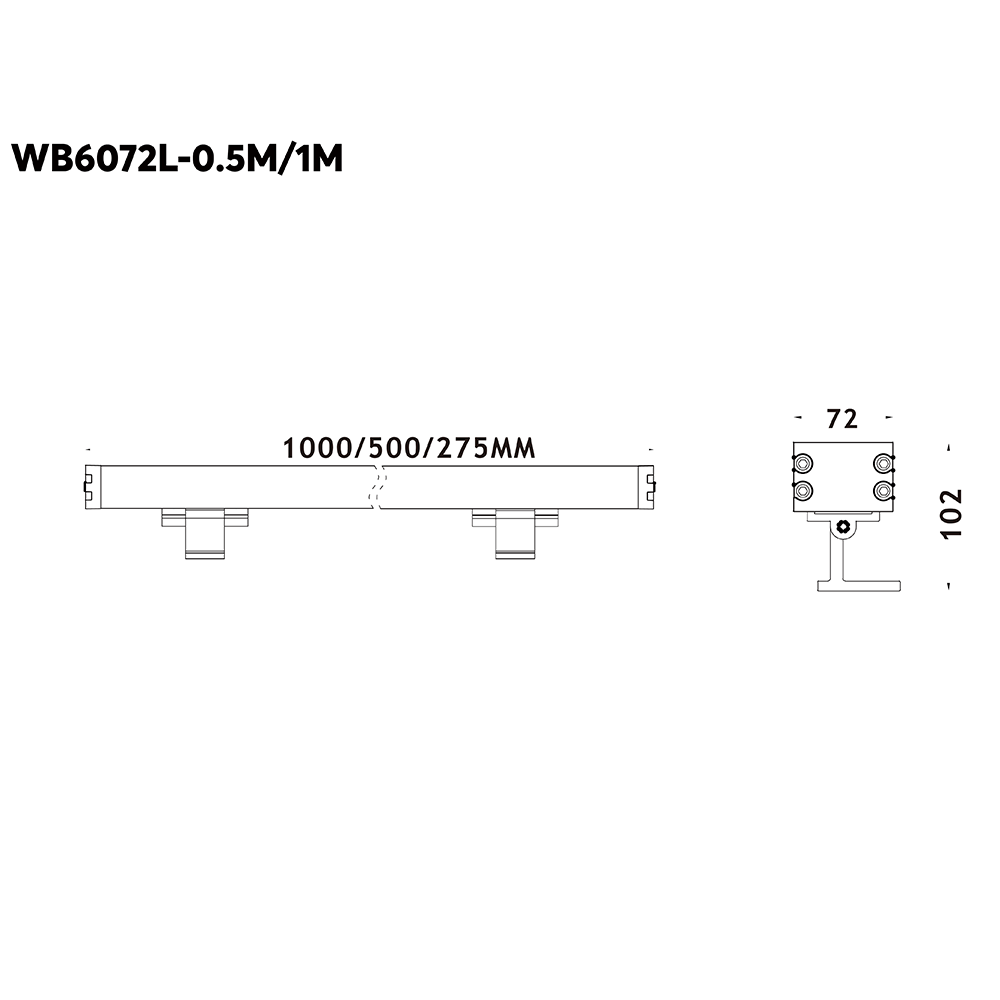 1800–6500K Dual-Row Asymmetric LED Wall Washer