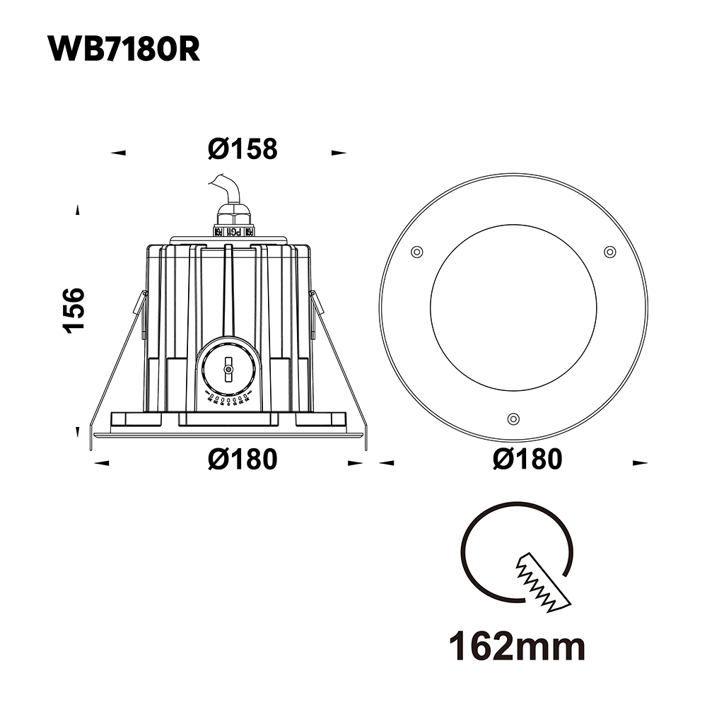 IP67 Weatherproof Recessed LED Ceiling Light