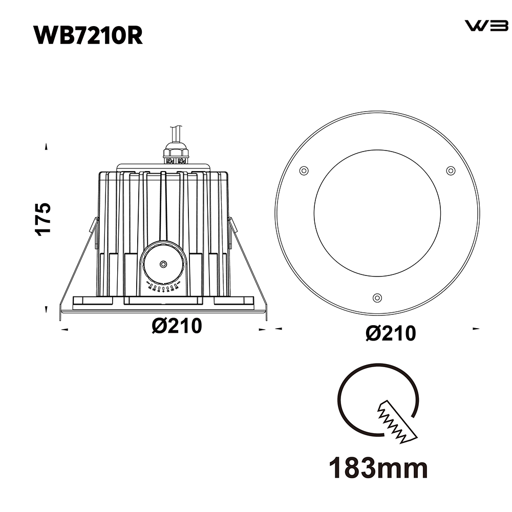 Large-Diameter Aluminum-Housed Recessed LED Ceiling Lights