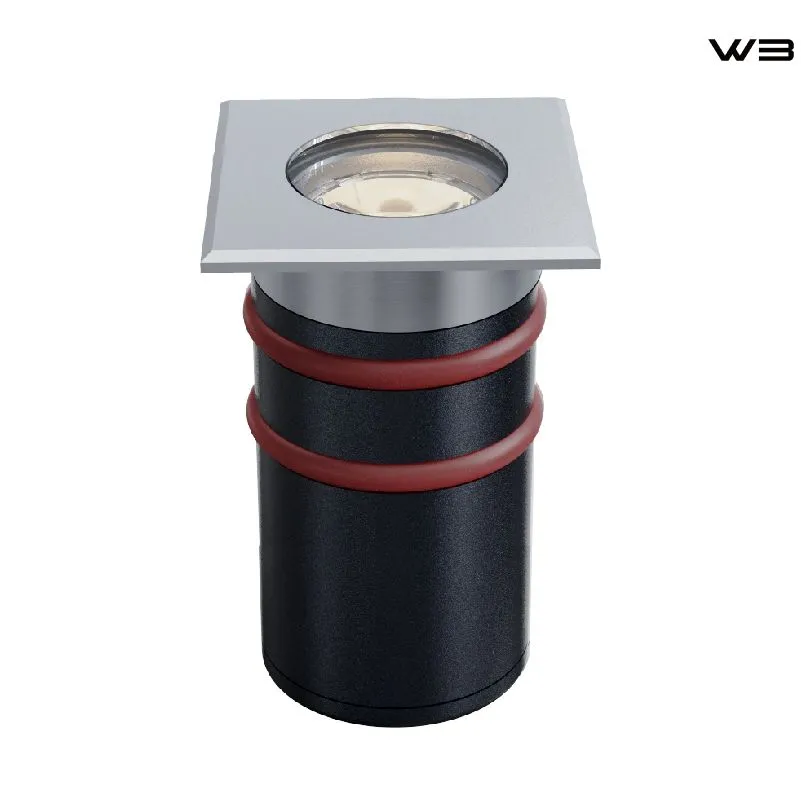 Square-faced Ground Recessed Light with Waterproof Seal