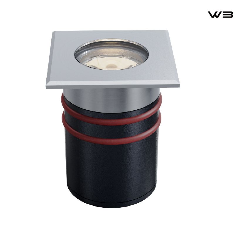 Square-faced Ground Recessed Light with Waterproof Seal