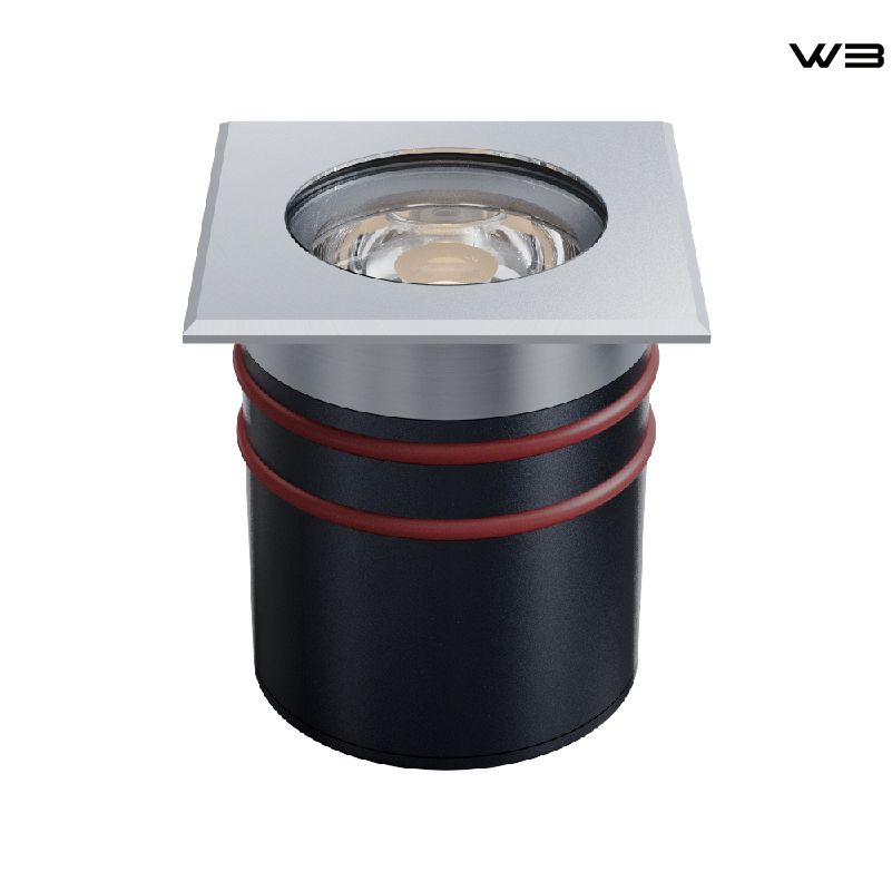 Square-faced Ground Recessed Light with Waterproof Seal